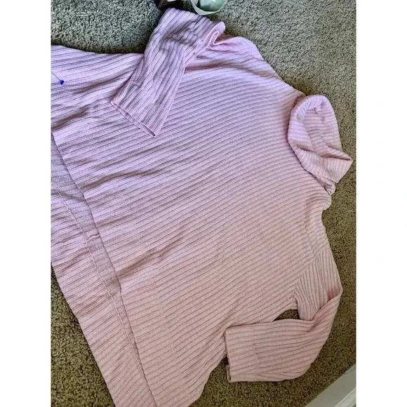 NWOT $98 Anthropologie Maeve Rose Pink Chunky Knit Sweater Turtleneck Size Large - Picture 9 of 10